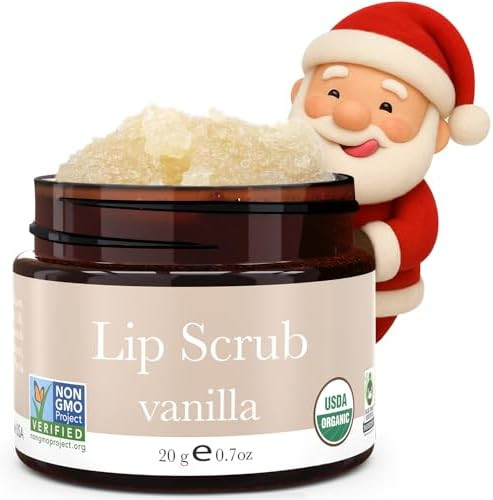 USDA Organic Lip Scrub Vanilla - USA Made with Natural Ingredients, Stocking Stuffers for Mom & W... | Amazon (US)