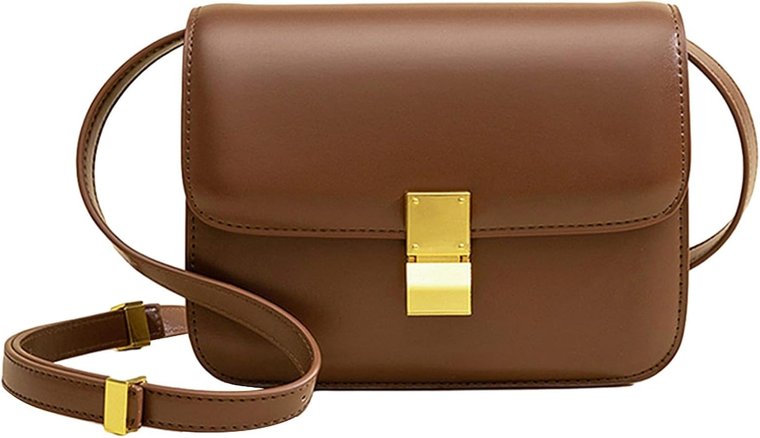 Small Crossbody Bag for Women Trendy Leather Buckle Purse Designer Shoulder Bag Flap Satchel Hand... | Amazon (CA)
