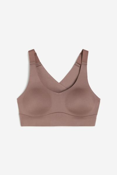 DryMove™ High Support Sports bra - Dark beige - Ladies | H&M GB | H&M (UK, MY, IN, SG, PH, TW, HK)