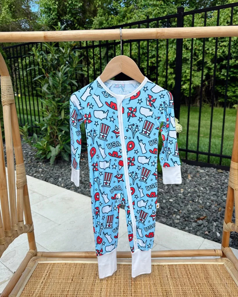 Lady Liberty Zippered Romper | Kids & Baby 4th of July Loungewear | Ollie's Day