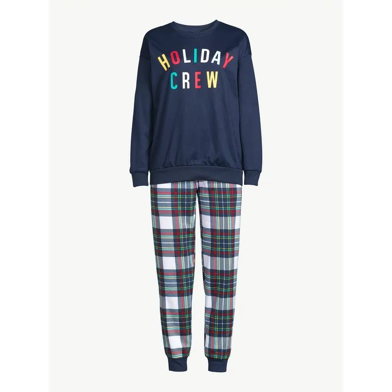 Joyspun Women’s Holiday Matching Family Pajamas Set, 2-Piece, Sizes up to 3X | Walmart (US)