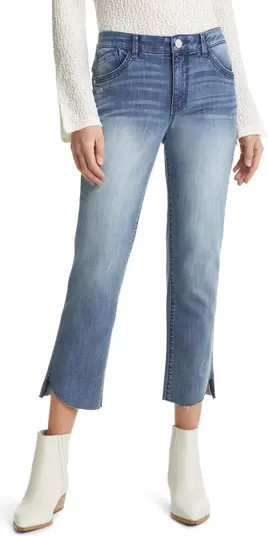 'Ab'Solution High Waist Raw Hem Jeans | Nordstrom