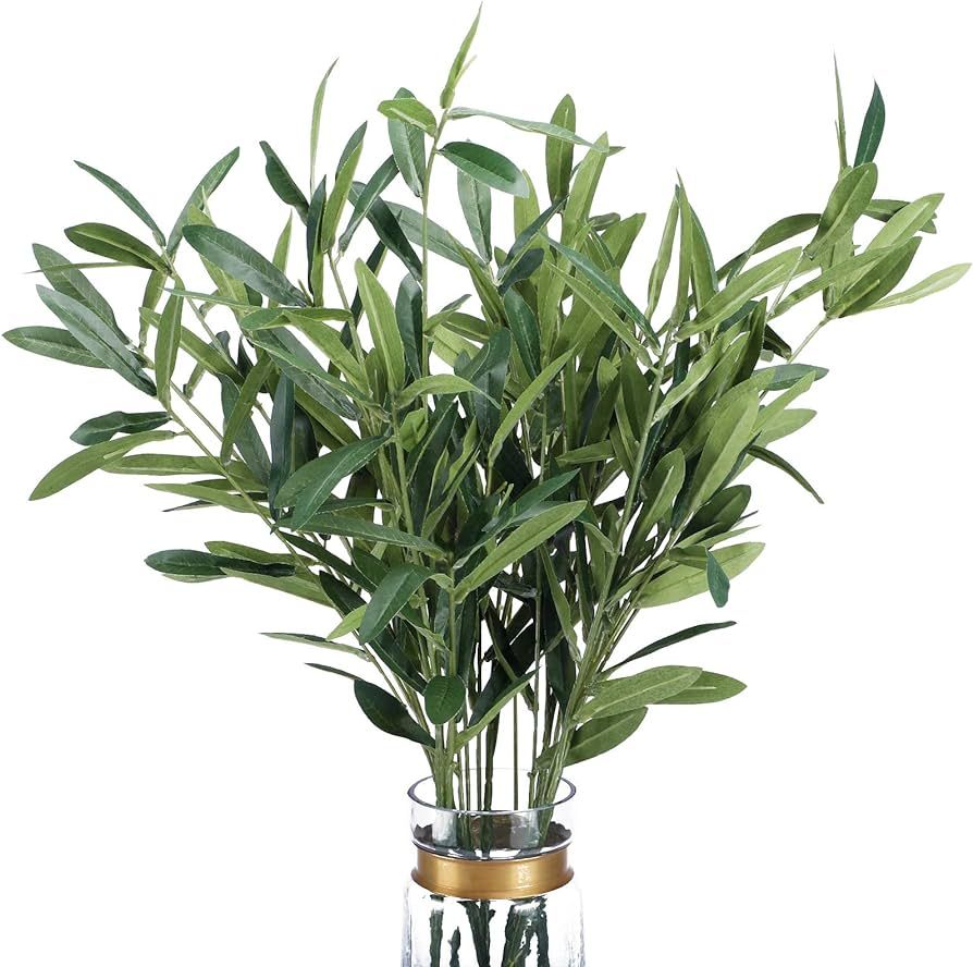 FUNARTY 5pcs 37" Artificial Olive Branch Greenery Stems with 270 Leaves for Vase, Fake Plants for... | Amazon (US)