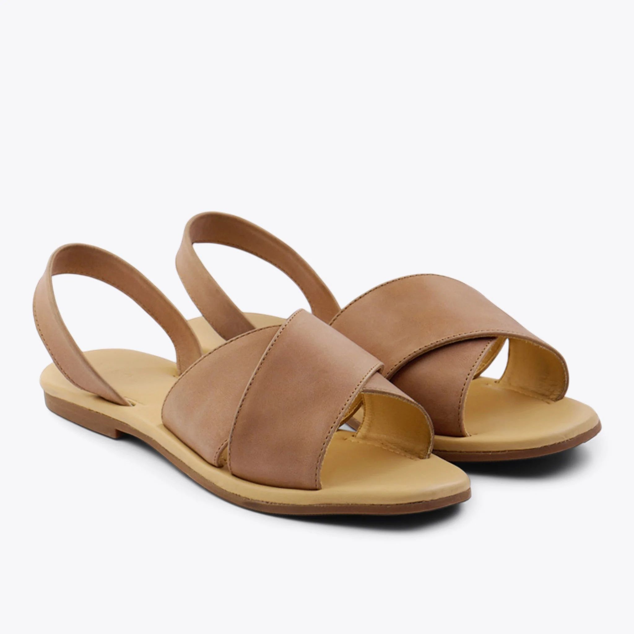 All-Day Cross Strap Sandal Almond | Nisolo