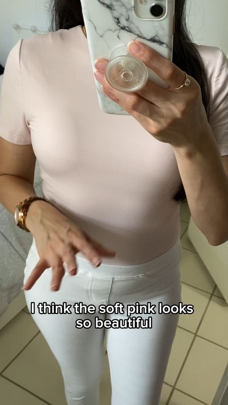 soft pink bodysuit: small // seamless bra: small // white pants: small // watch: rose gold // beige sandals: 6.5 

Summer outfit, spring outfit, casual outfit, Amazon finds, double lined top, second skin, spandex, buttery soft

#LTKsalealert #LTKstyletip #LTKVideo