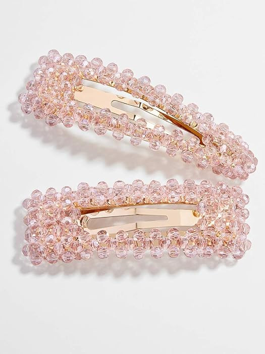 Pink Crystal Facet Pearl Hair Clip for Women Girls Mother's Day Gifts Set Rhinestone Big Faux Hai... | Amazon (US)