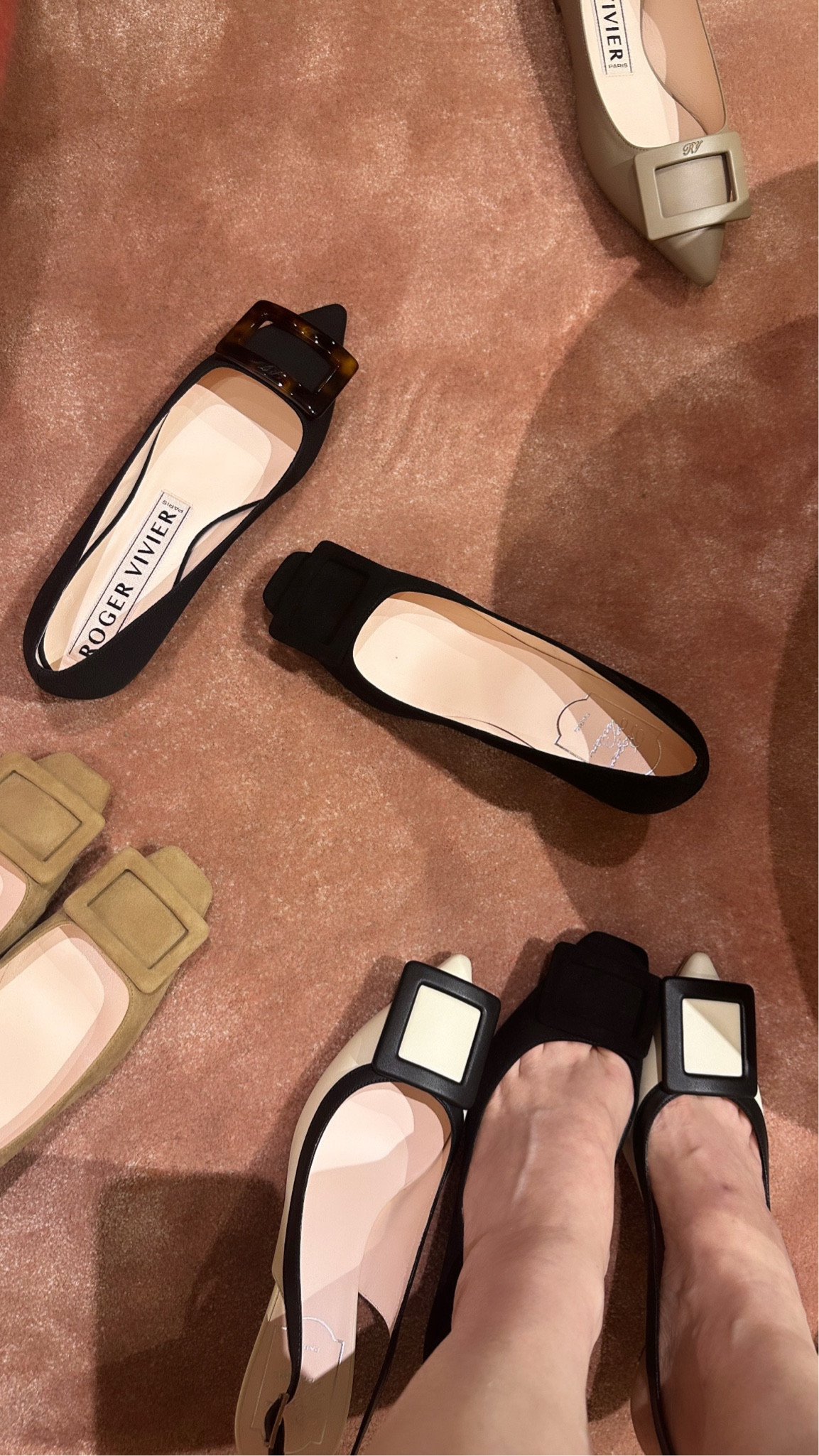 Roger Vivier aka shoe heaven🖤 chic and classic, they somehow feel vintage and modern at once. Also even the higher heels are beyond comfy✨ #blackheels #slingbacks #tortoiseshell #flats #quietluxuryshoes 

#LTKHoliday #LTKShoeCrush #LTKSeasonal