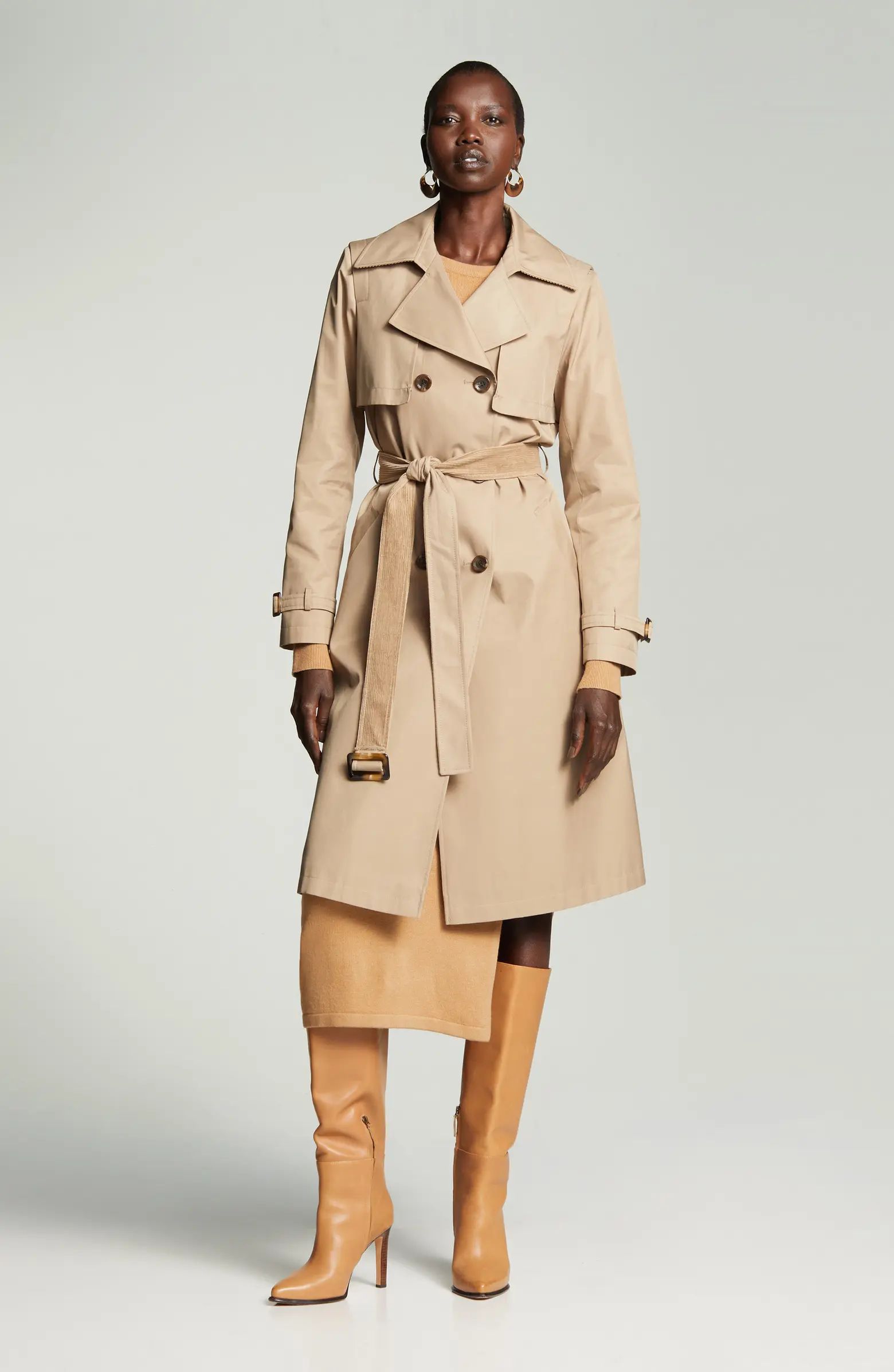 Water Repellent Double Face Cotton Blend Trench Coat | Nordstrom