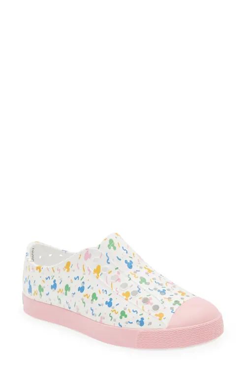 Native Shoes x Disney Kids' Jefferson Print Slip-On Sneaker in Shell White/pastel Confetti at Nordstrom, Size 4 M | Nordstrom