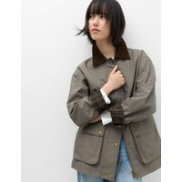 M&S Cotton Rich Collared Barn Jacket Grey | Marks & Spencer (UK)