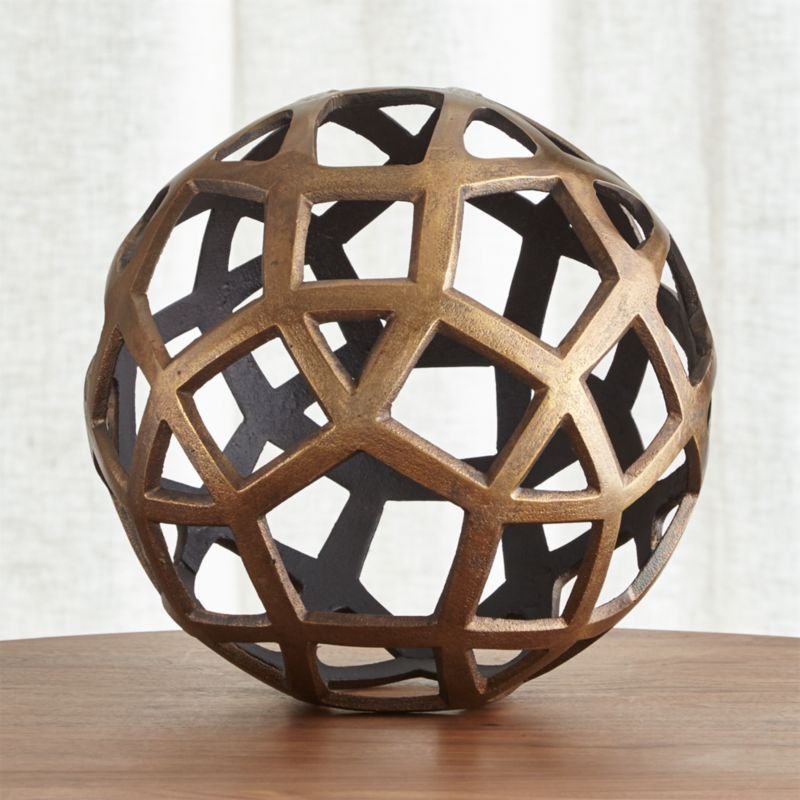 Geo Large Decorative Metal Ball + Reviews | Crate and Barrel | Crate & Barrel