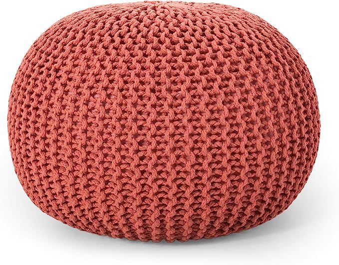 Christopher Knight Home Nahunta Pouf, Coral | Amazon (US)