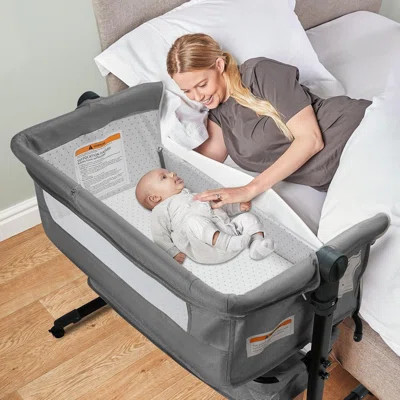 4 In 1 Baby Basinet, Bedside Bassinet For Baby, Height Adjustable Bassinet Bedside Sleeper With Lockable Wheels & Mosquito Nets | Wayfair North America
