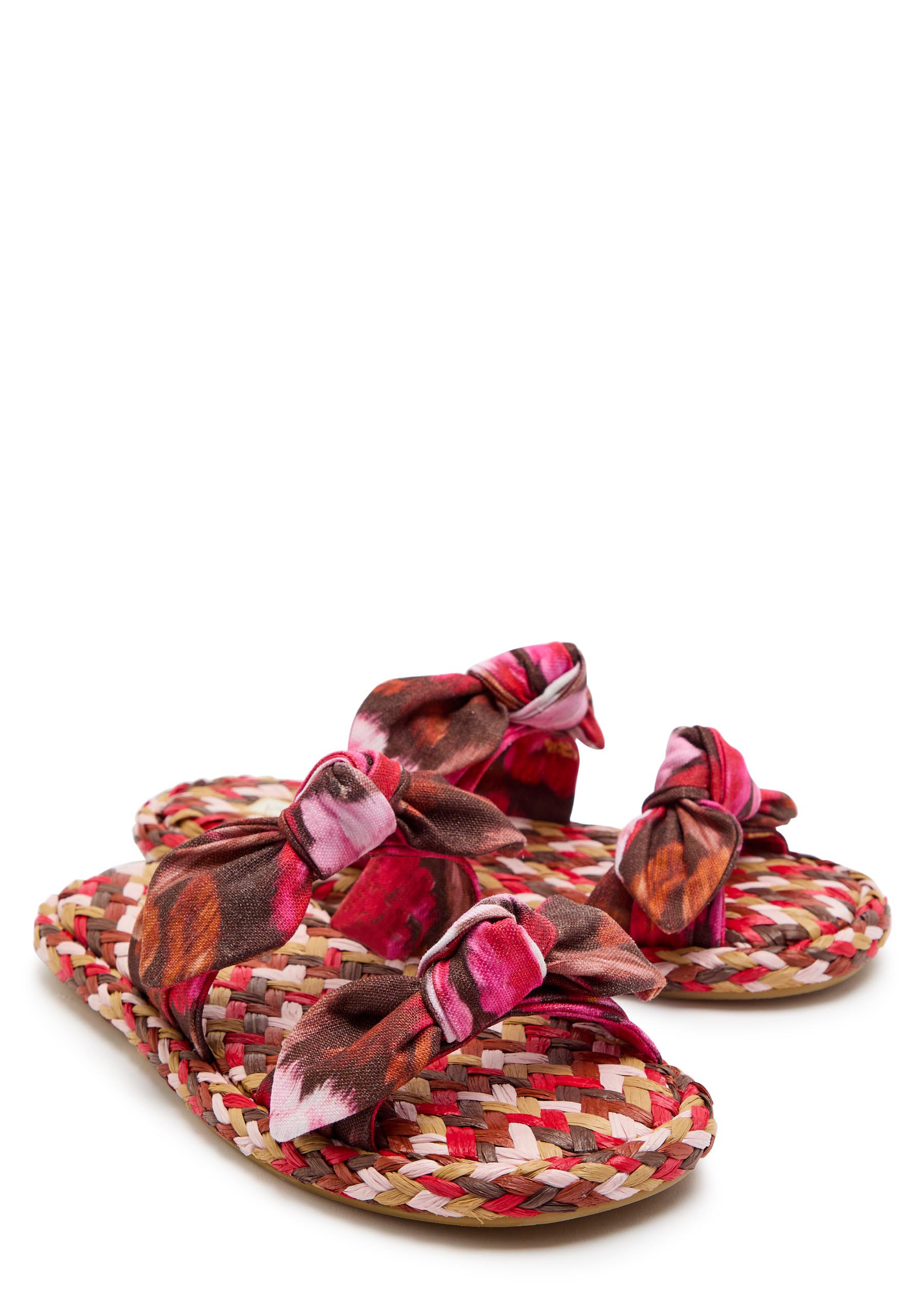 Carousel printed raffia sliders | Harvey Nichols