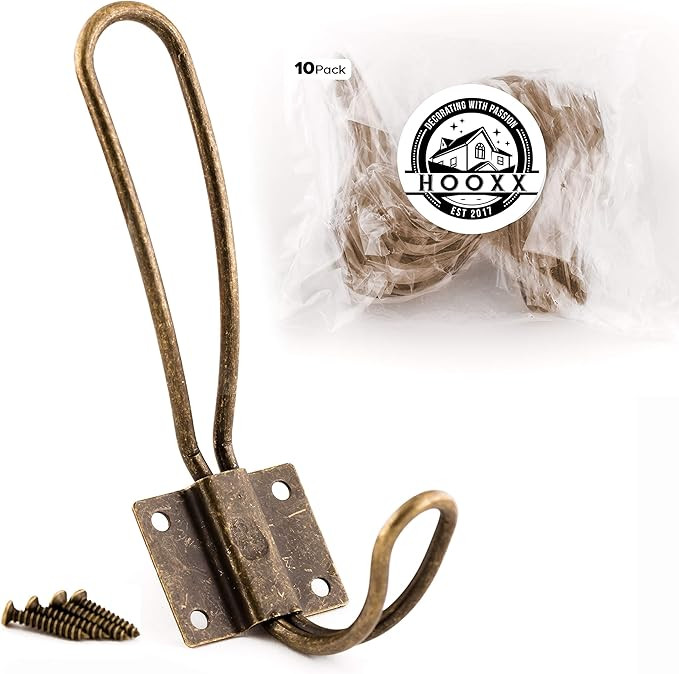 HOOXX 10 Pack of Rustic Coat Hooks | Decorative Vintage Hangers with Metal Screws Included | Wall... | Amazon (US)