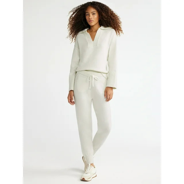 Free Assembly Women's Wide Collar Sweater with Long Sleeves, Midweight | Walmart (US)