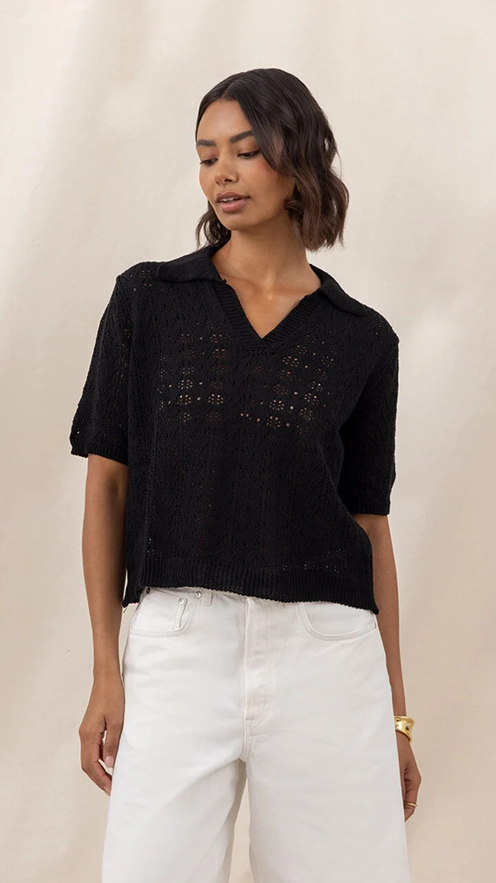 Letty Crochet Top - Black | Charli