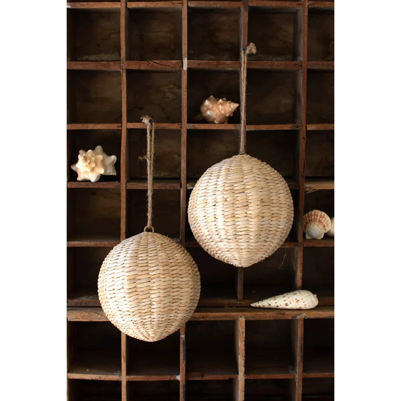 The Holiday Aisle® Woven Round Seagrass Christmas Ball Ornament | Wayfair | Wayfair North America