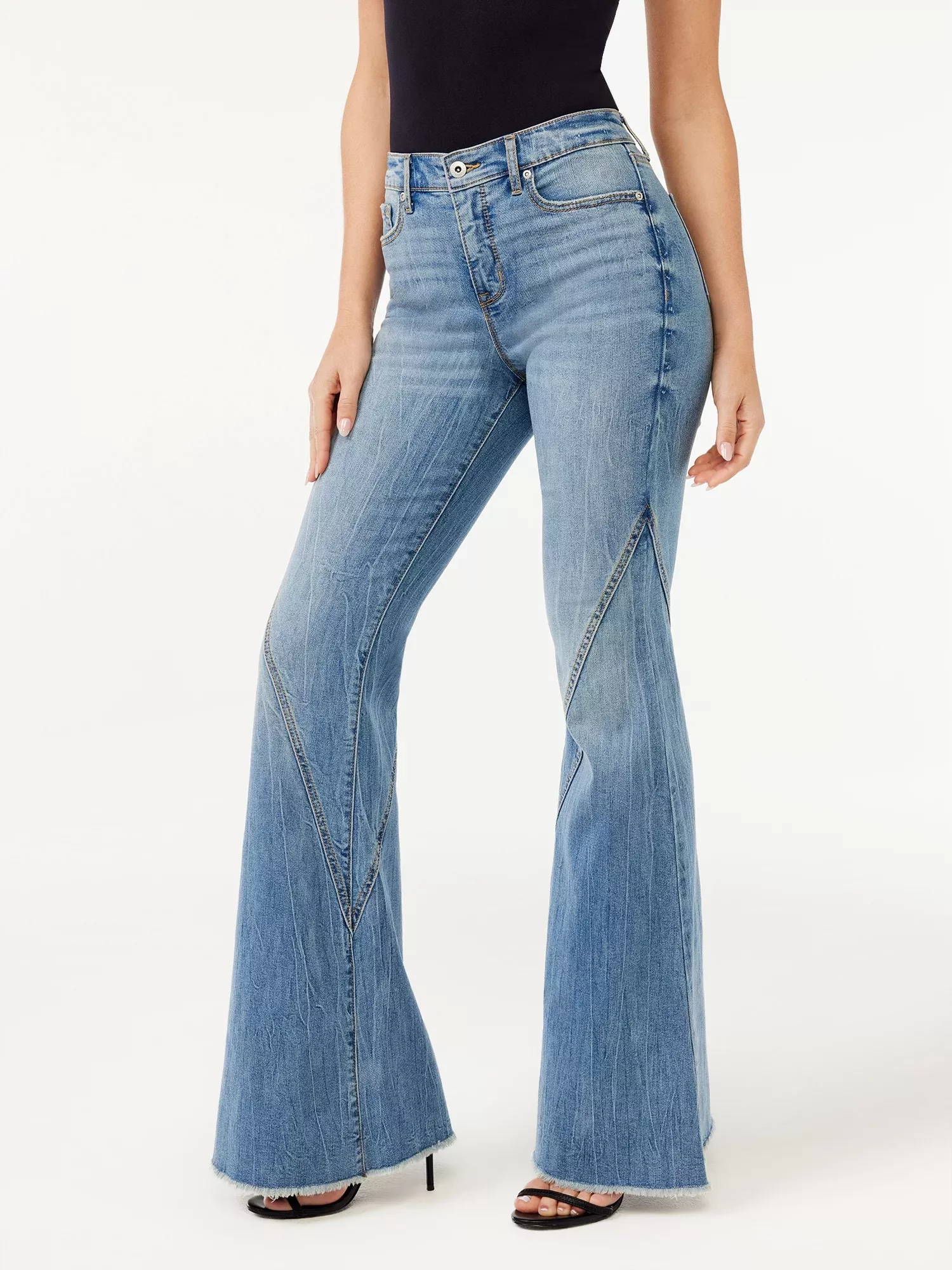 Sofia Jeans by Sofia Vergara Melisa High Rise Flare COATED Brown