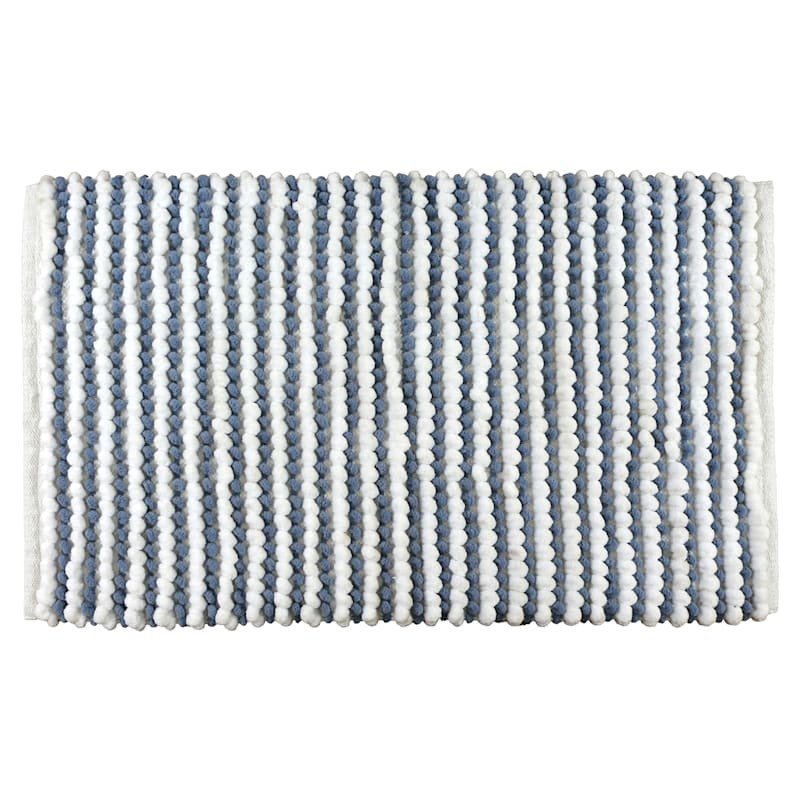 Blue Chenille Loop Cotton Bath Rug, 20x30 | At Home