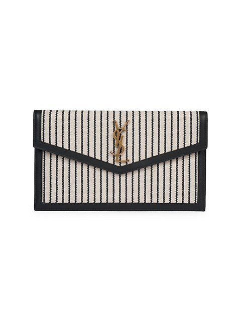 Medium Logo Striped Canvas Envelope Pouch | Saks Fifth Avenue