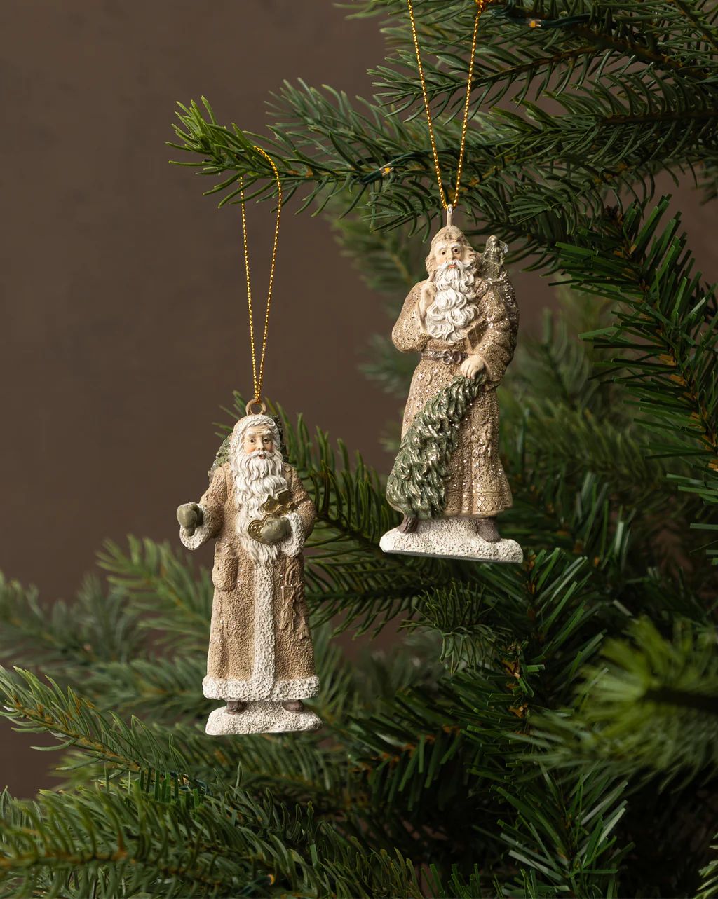 Santa Ornaments (Set of 2) | McGee & Co.