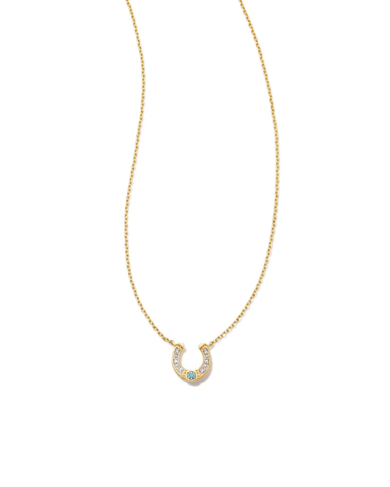 Noble 14k Yellow Gold Horseshoe Short Pendant Necklace in Turquoise | Kendra Scott | Kendra Scott