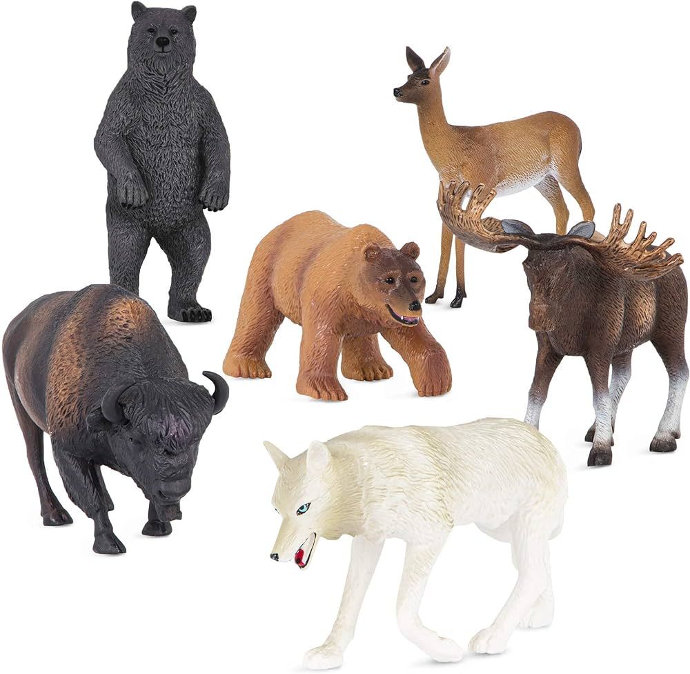 Terra by Battat – Wild Animal Figurines – 6 North American Animals – Bears, Wolf, Moose & M... | Amazon (US)