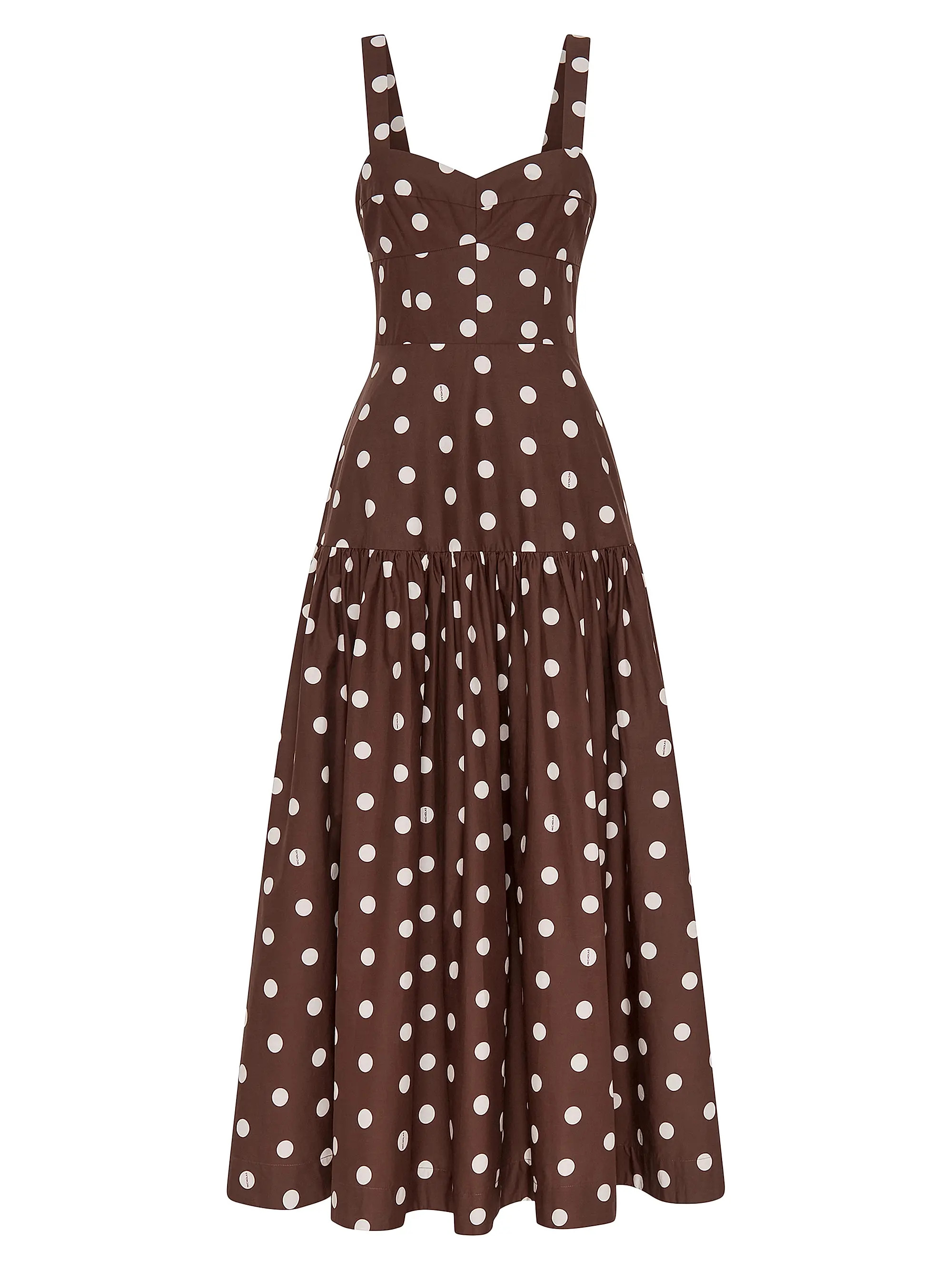 Nicholas the Label Valeria Polka Dot Linen-Blend Drop Waist Midi-Dress | Saks Fifth Avenue | Saks Fifth Avenue