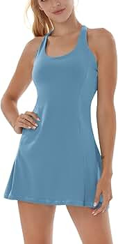 Tennis Dress for Women Workout Dress with Built-in Bra & Shorts Pockets Athletic Dress for Exerci... | Amazon (US)
