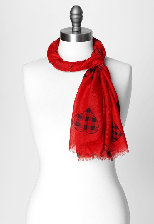 Buffalo Plaid Hearts Scarf - CBK Web Store | Christopher & Banks (US)