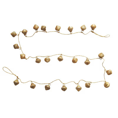 Storied Home Embossed Mercury Glass Ornament Garland, Matte Antique Gold Finish | Target