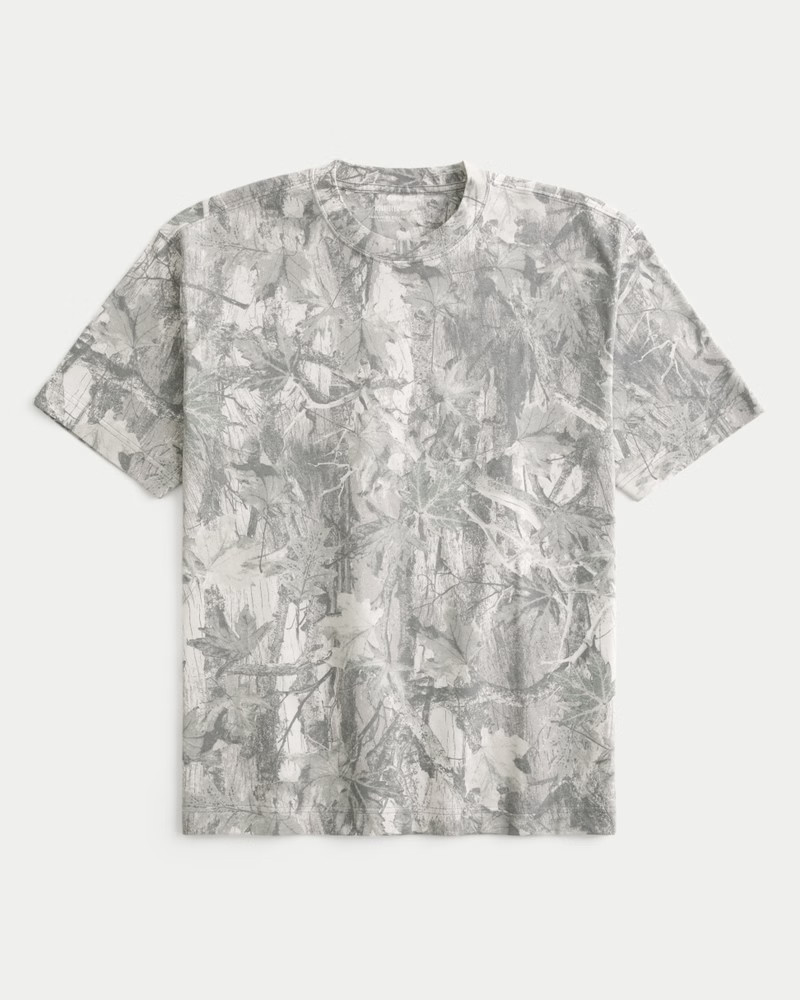 Men's Boxy Heavyweight Camo Crew T-Shirt | Men's Tops | HollisterCo.com | Hollister (US)