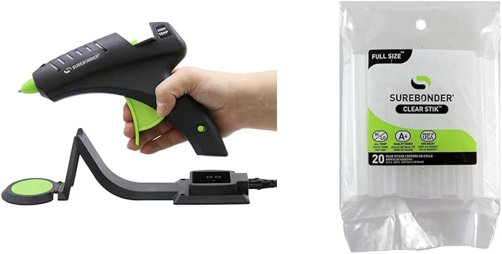 Surebonder Cordless Hot Glue Gun & "Clear Stik" Hot Glue Sticks for All Temperatures - Full Size ... | Amazon (US)