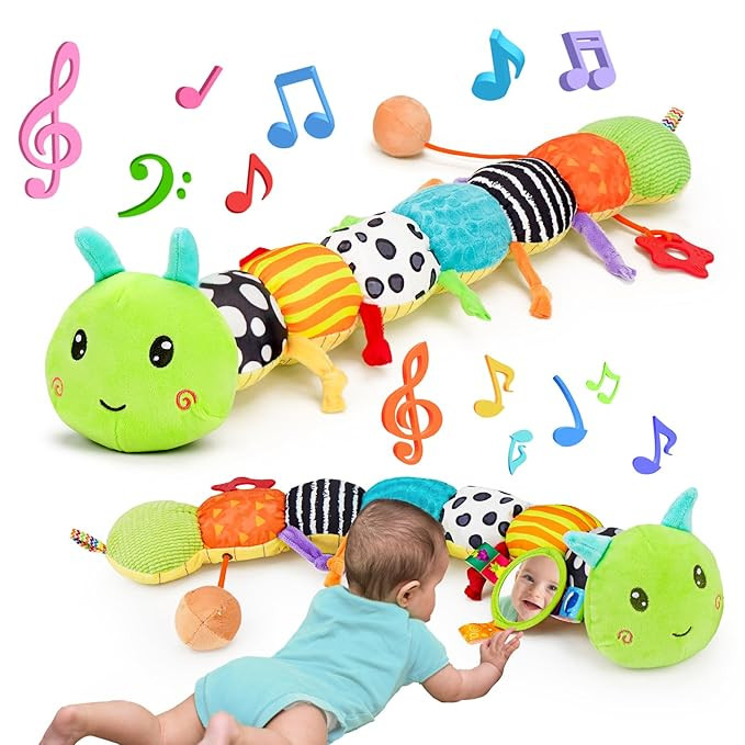 Baby Sensory Toy 0-6 Month Music Animal Stuffed Plush Caterpillar Toy for Infant 0-3-6 Month Tumm... | Amazon (US)