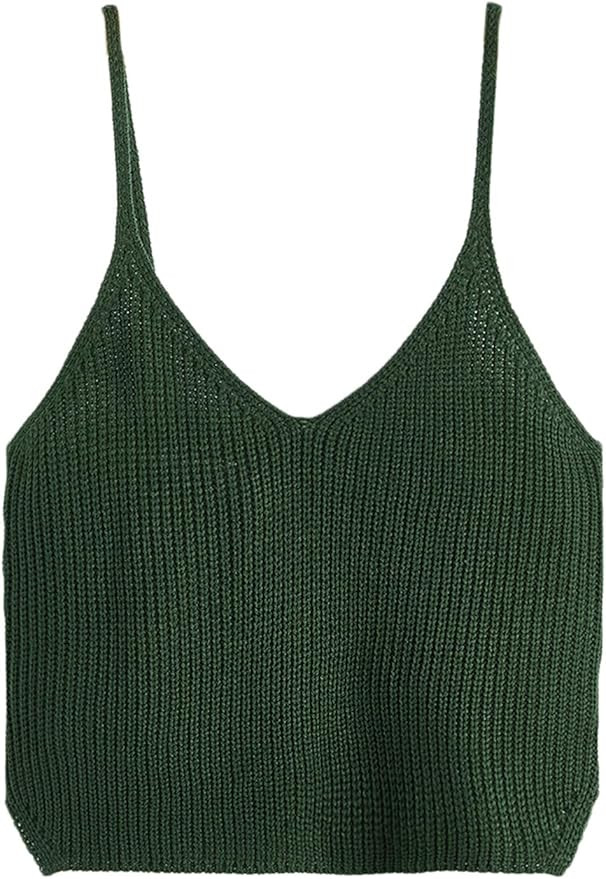 SweatyRocks Women's V Neck Spaghetti Strap Cami Tank Top | Amazon (US)