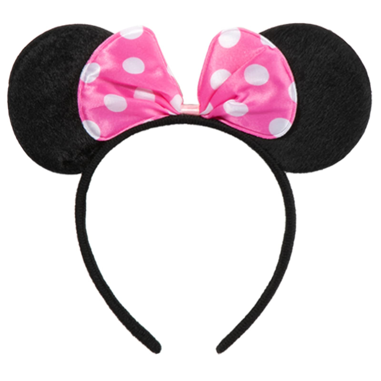 CHuangQi 1pcs Mouse Ears Headband, Solid Black & Pink Bow with Polka Dot for Girls, Party Favors ... | Amazon (US)