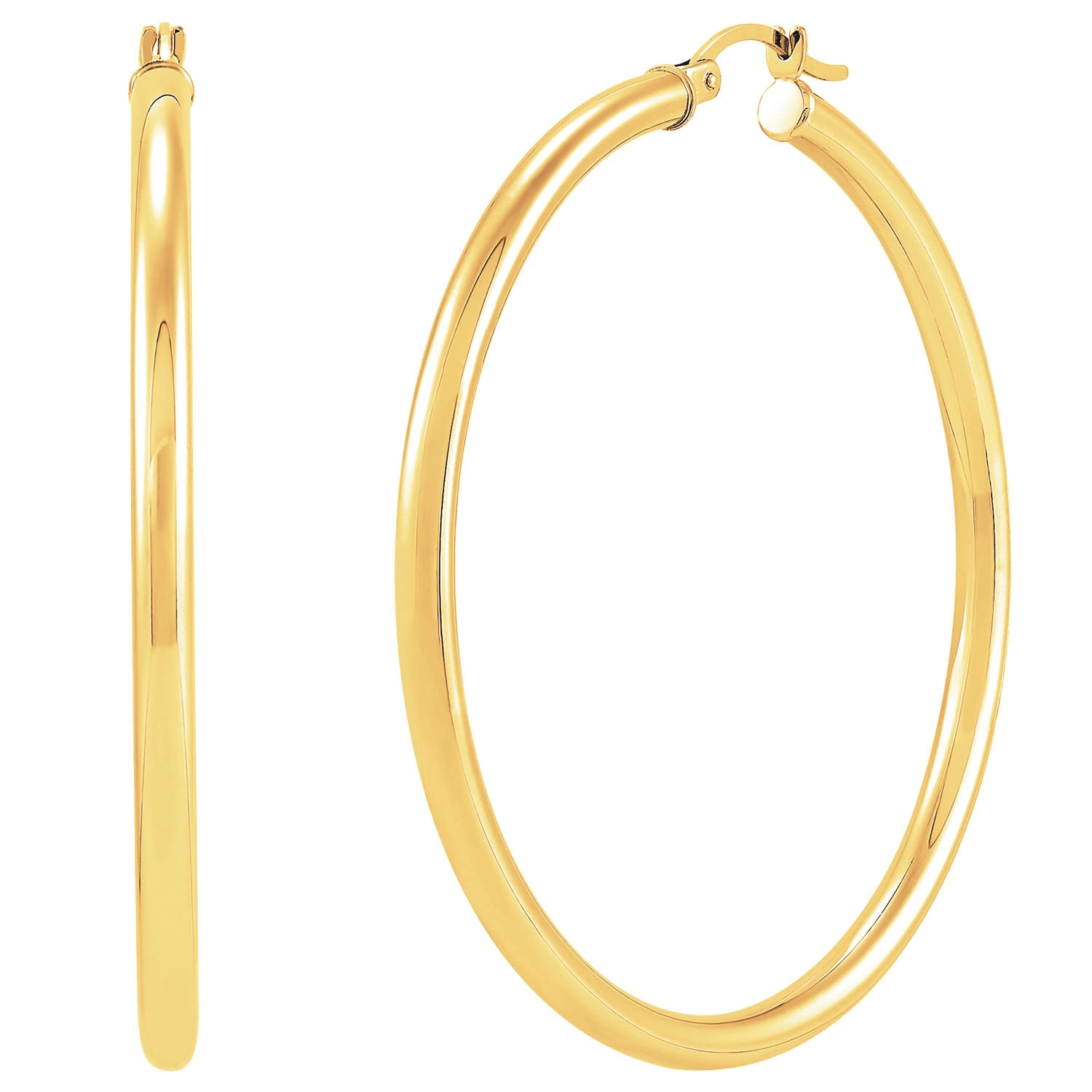 14K Yellow Gold Round Hoop Earrings-3x50MM | Sam's Club