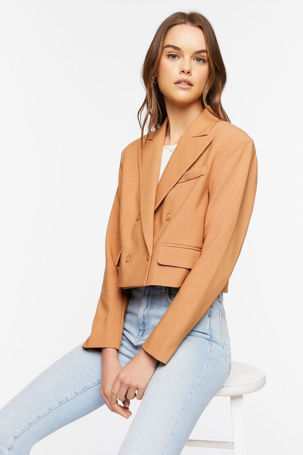 Double-Breasted Cropped Blazer | Forever 21 | Forever 21 (US)