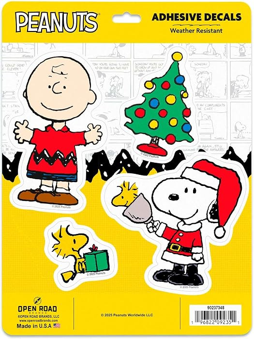 Peanuts Christmas Adhesive Vinyl Decal Pack | Amazon (US)