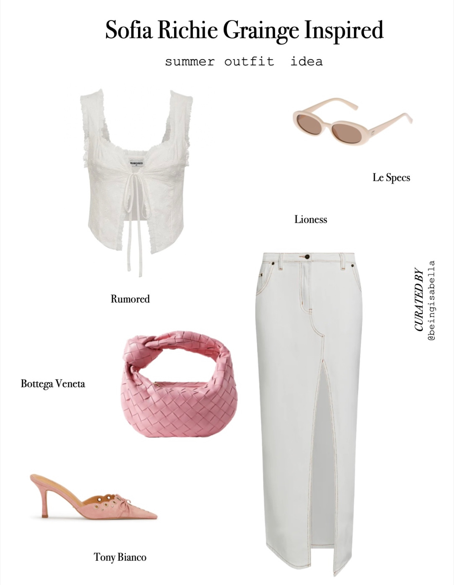 Pink and white outfit inspiration 
Summer outfit inspo, pink outfit, white outfit, styling denim maxi skirt, Tony Bianco, Sofia Richie fashion, classy outfit inspo, feminine style, girly style, wedding outfit

#LTKFind #LTKstyletip #LTKunder100