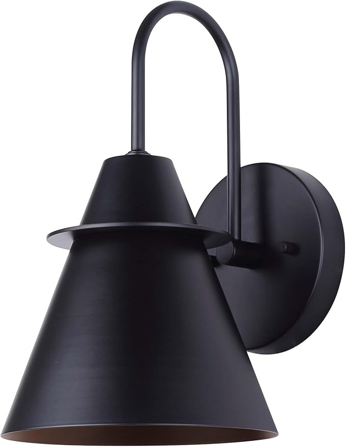 Canarm Marloe 1-Light Outdoor Lantern, 11.5-Inch Black Wall Mounted with Modern Metal Shade, Dura... | Amazon (US)