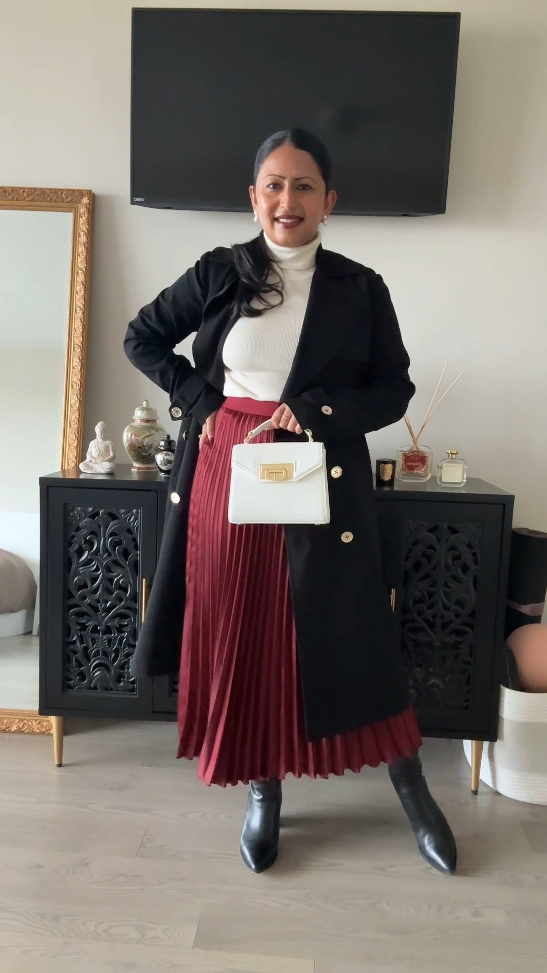 Styling a trench coat for fall 🍁

Paired with Lily Silk silk-cashmere turtleneck knit, H&M pleated skirt, Holland Cooper bag, and Michael Kors knee-high boots.

#LTKSeasonal #LTKSaleAlert #LTKStyleTip