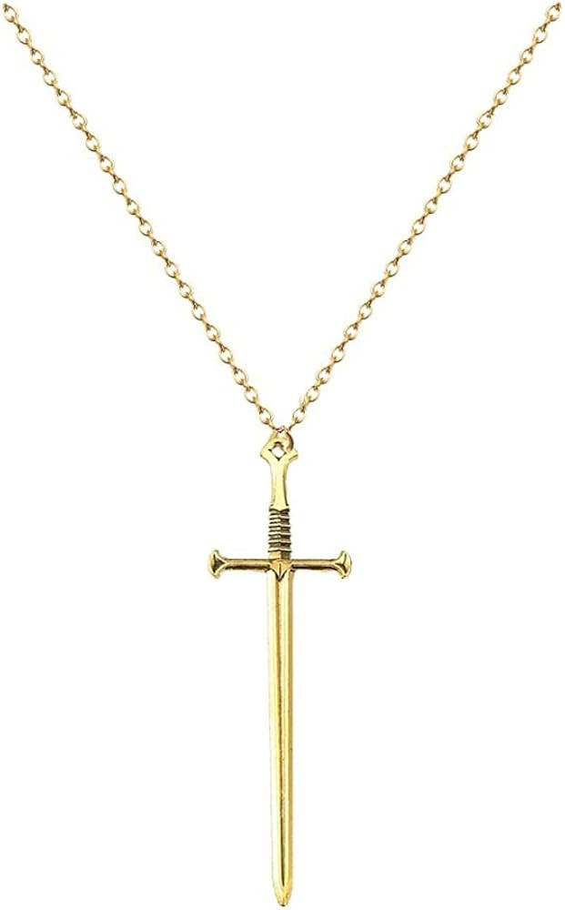 BELUCKIN Punk Sword Cross Pendant Necklace Retro Gothic Long Dagger Knife Necklace Hip Hop Jewlry... | Amazon (US)