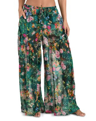 Sharon Charonda Butterfly Sheer Wide Leg Pants Swim Cover-Up - Exclusive | Bloomingdale's (US)