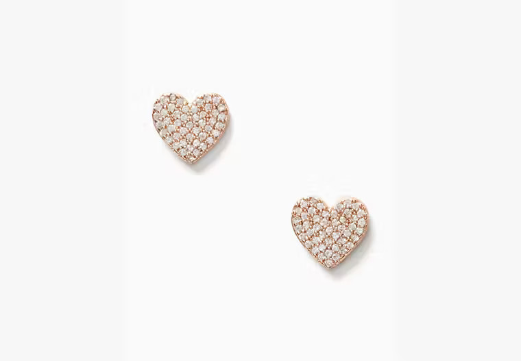 Yours Truly Pave Heart Studs | Kate Spade Outlet