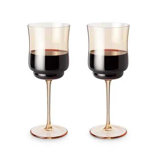 TWINE Tulip Stemmed Wine Glasses in Amber Set of 2 in Brown at Nordstrom | Nordstrom