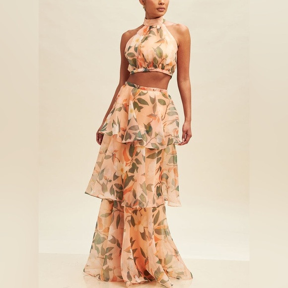 Floral Halter Neck Two-Piece Dress | Poshmark