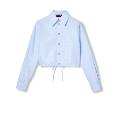 Pinstripe cotton jacquard shirt | Gucci (US)