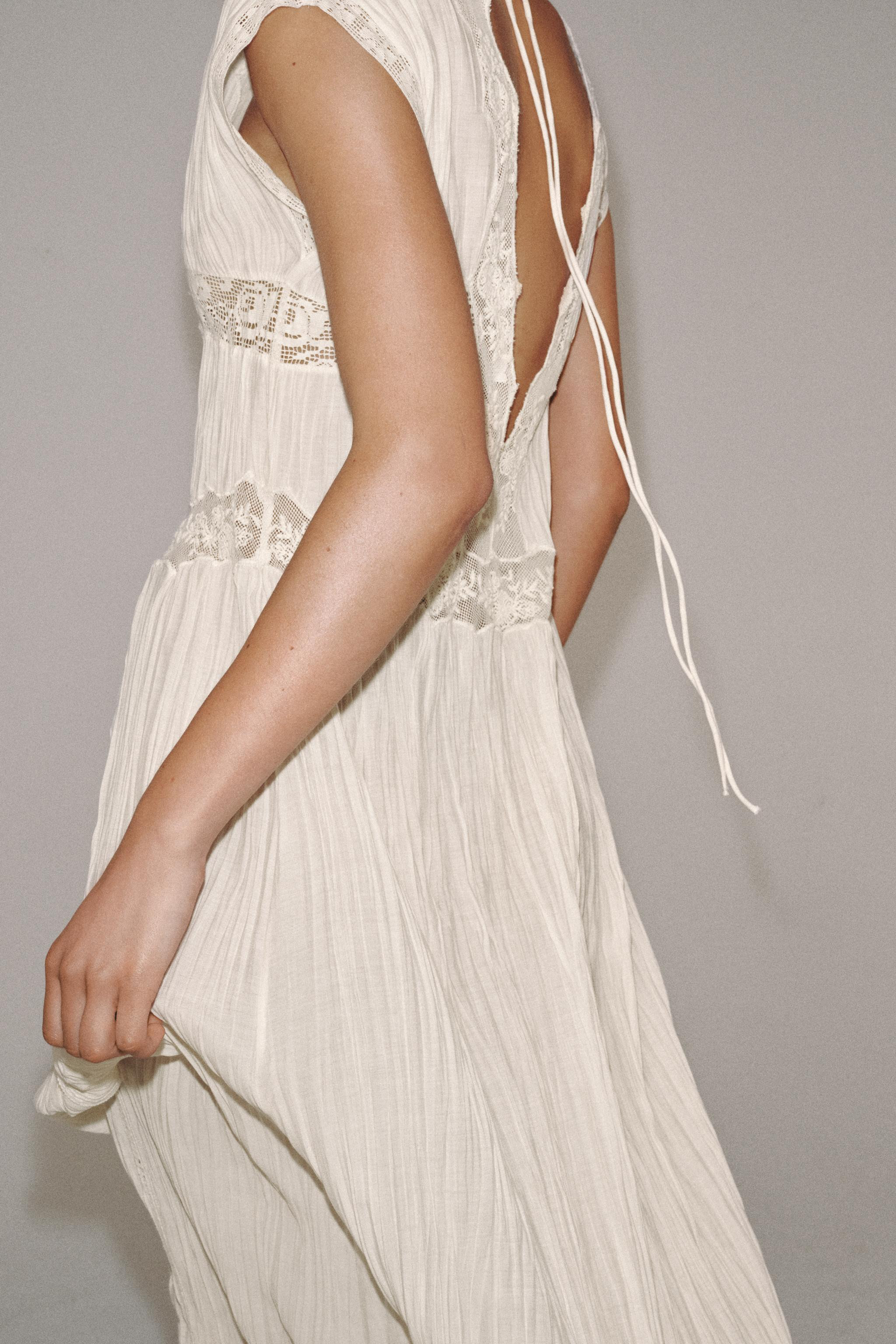 PLEATED LACE DRESS ZW COLLECTION | Zara US